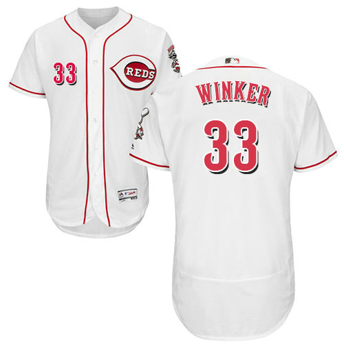 Reds #33 Jesse Winker White Flexbase Authentic Collection Stitched Baseball Jersey