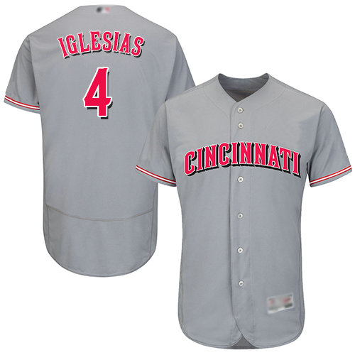 Reds #4 Jose Iglesias Grey Flexbase Authentic Collection Stitched Baseball Jersey