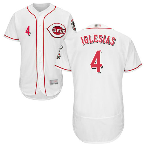 Reds #4 Jose Iglesias White Flexbase Authentic Collection Stitched Baseball Jersey