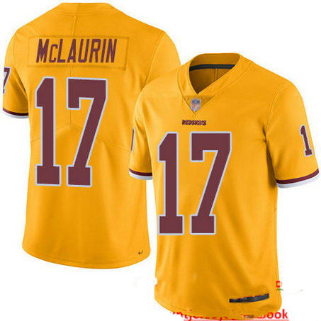 Redskins #17 Terry McLaurin Gold Men's Stitched Football Limited Rush Jersey