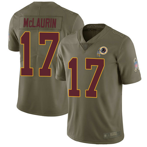 Redskins #17 Terry McLaurin Olive Men's Stitched Football Limited 2017 Salute To Service Jersey