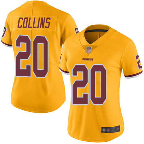 Redskins #20 Landon Collins Gold Women's Stitched Football Limited Rush Jersey