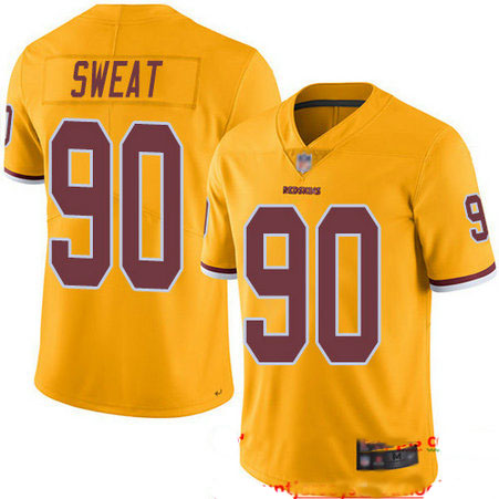 Redskins #90 Montez Sweat Gold Men's Stitched Football Limited Rush Jersey