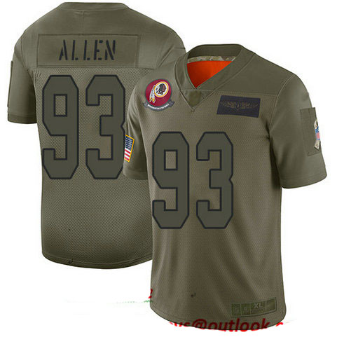 Redskins #93 Jonathan Allen Camo Men's Stitched Football Limited 2019 Salute To Service Jersey
