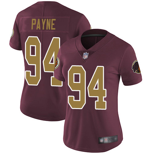 Redskins #94 Da'Ron Payne Burgundy Red Alternate Women's Stitched Football Vapor Untouchable Limited Jersey