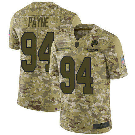 Redskins #94 Da'Ron Payne Camo Men's Stitched Football Limited 2018 Salute To Service Jersey