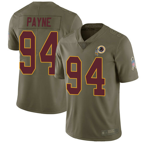 Redskins #94 Da'Ron Payne Olive Youth Stitched Football Limited 2017 Salute to Service Jersey