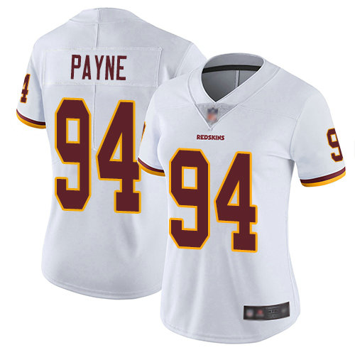 Redskins #94 Da'Ron Payne White Women's Stitched Football Vapor Untouchable Limited Jersey