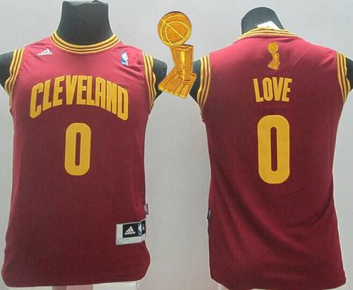 Revolution 30 Cavaliers 0 Kevin Love Red The Champions Patch Youth NBA Jersey