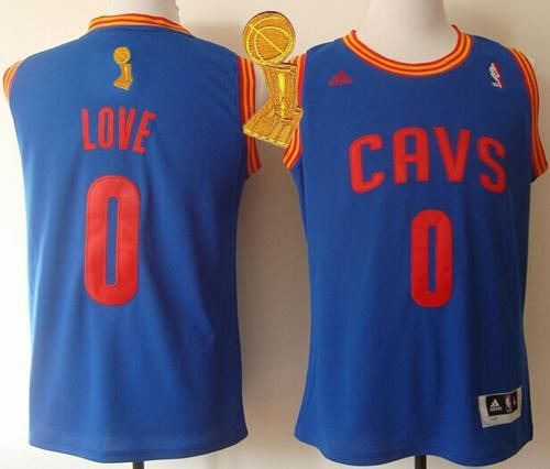 Revolution 30 Cleveland Cavaliers 0 Kevin Love Light Blue The Champions Patch NBA Jersey