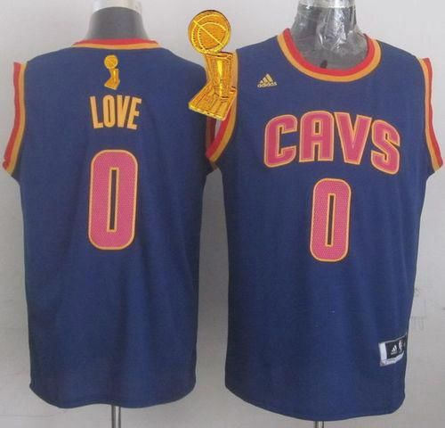 Revolution 30 Cleveland Cavaliers 0 Kevin Love Navy Blue The Champions Patch NBA Jersey
