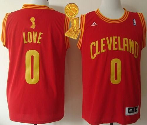 Revolution 30 Cleveland Cavaliers 0 Kevin Love Red The Champions Patch NBA Jersey