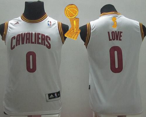 Revolution 30 Cleveland Cavaliers 0 Kevin Love White The Champions Patch Youth NBA Jersey