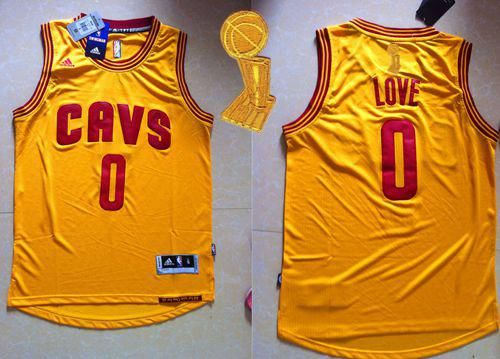 Revolution 30 Cleveland Cavaliers 0 Kevin Love Yellow The Champions Patch NBA Jersey