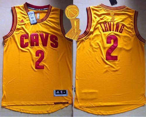Revolution 30 Cleveland Cavaliers 2 Kyrie Irving Gold The Champions Patch Youth NBA Jersey