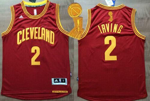 Revolution 30 Cleveland Cavaliers 2 Kyrie Irving Red The Champions Patch NBA Jersey