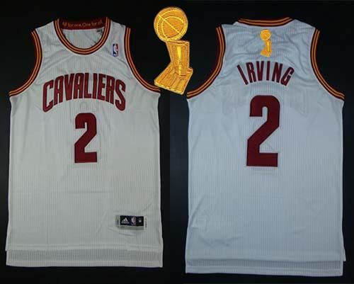Revolution 30 Cleveland Cavaliers 2 Kyrie Irving White The Champions Patch NBA Jersey