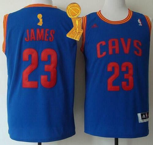 Revolution 30 Cleveland Cavaliers 23 LeBron James Light Blue The Champions Patch NBA Jersey
