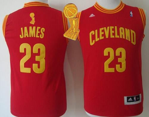 Revolution 30 Cleveland Cavaliers 23 LeBron James Red The Champions Patch Youth NBA Jersey