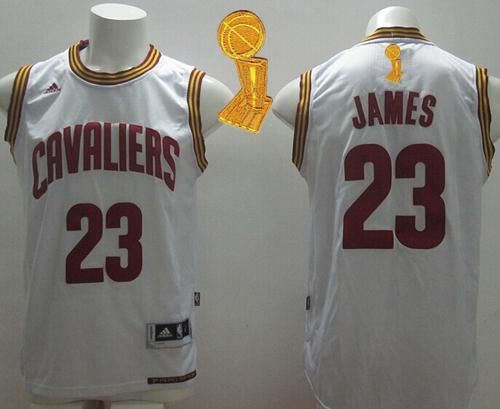 Revolution 30 Cleveland Cavaliers 23 LeBron James White Home The Champions Patch NBA Jersey