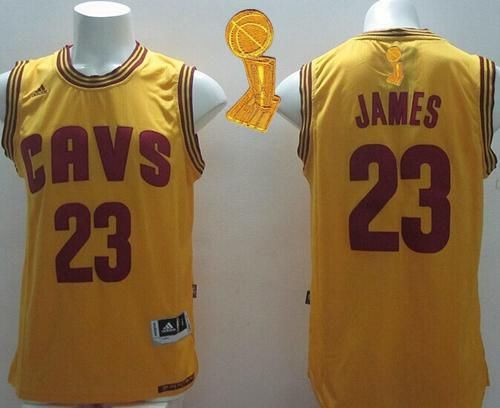 Revolution 30 Cleveland Cavaliers 23 LeBron James Yellow Alternate The Champions Patch NBA Jersey