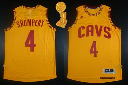 Revolution 30 Cleveland Cavaliers 4 Iman Shumpert Gold The Champions Patch NBA Jersey