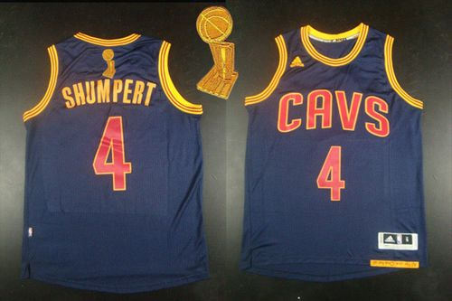 Revolution 30 Cleveland Cavaliers 4 Iman Shumpert Navy Blue CavFanatic The Champions Patch NBA Jersey