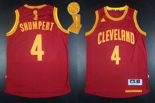 Revolution 30 Cleveland Cavaliers 4 Iman Shumpert Red The Champions Patch NBA Jersey