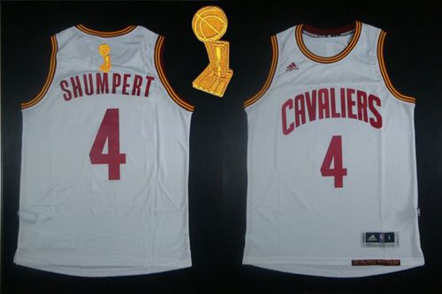 Revolution 30 Cleveland Cavaliers 4 Iman Shumpert White The Champions Patch NBA Jersey