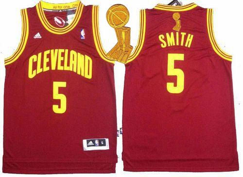 Revolution 30 Cleveland Cavaliers 5 J.R. Smith Red The Champions Patch NBA Jersey