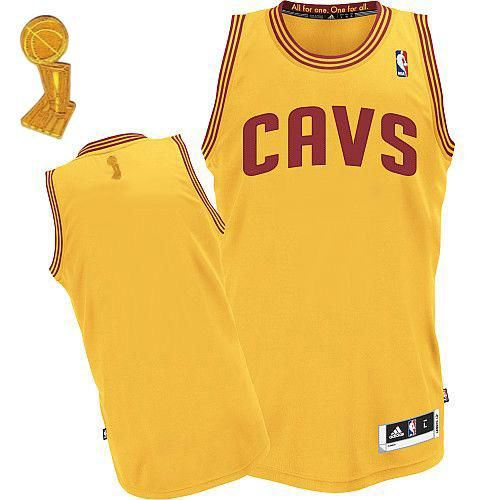Revolution 30 Cleveland Cavaliers Blank Yellow The Champions Patch NBA Jersey