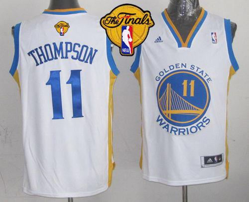 Revolution 30 Golden State Warriors 11 Klay Thompson White The Finals Patch NBA Jersey