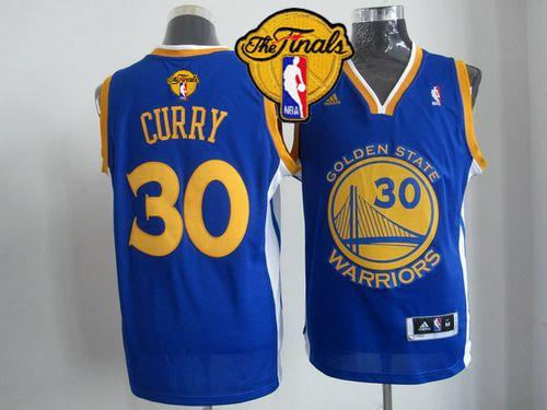 Revolution 30 Golden State Warriors 30 Stephen Curry Blue The Finals Patch NBA Jersey