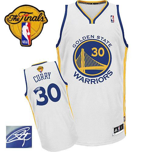 Revolution 30 Golden State Warriors 30 Stephen Curry White Signed The Finals Patch NBA Jersey