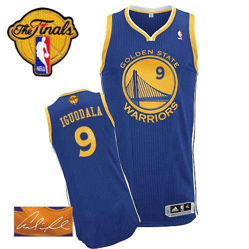 Revolution 30 Golden State Warriors 9 Andre Iguodala Blue Signed The Finals Patch NBA Jersey