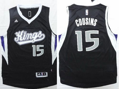 Revolution 30 Sacramento Kings 15 DeMarcus Cousins Black NBA Jersey