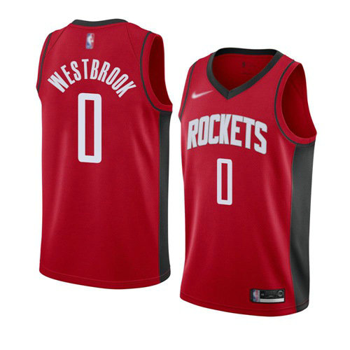 Rockets #0 Russell Westbrook Red Basketball Swingman Icon Edition 2019 2020 Jersey