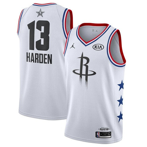 Rockets #13 James Harden White Basketball Jordan Swingman 2019 All-Star Game Jersey