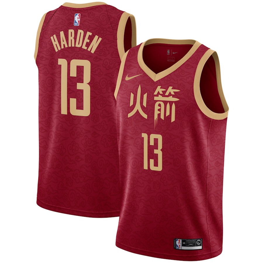 Rockets 13 James Harden Red 2018 to 19 City Edition Nike Swingman Jersey