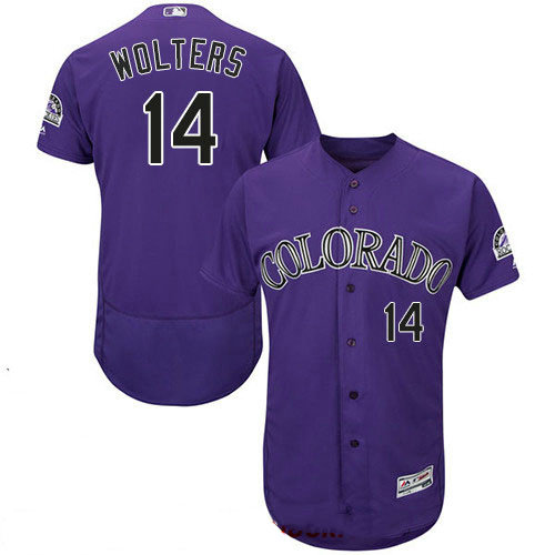 Rockies #14 Tony Wolters Purple Flexbase Authentic Collection Stitched Baseball Jersey