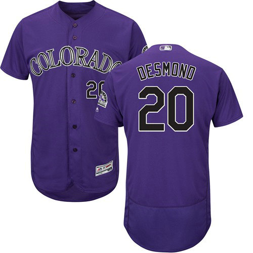Rockies #20 Ian Desmond Purple Flexbase Authentic Collection Stitched Baseball Jersey