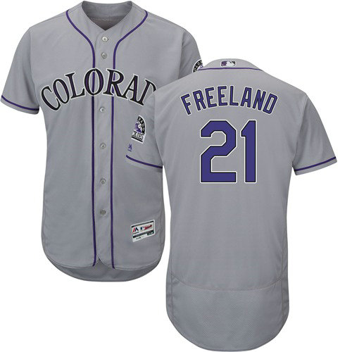 Rockies #21 Kyle Freeland Grey Flexbase Authentic Collection Stitched Baseball Jersey
