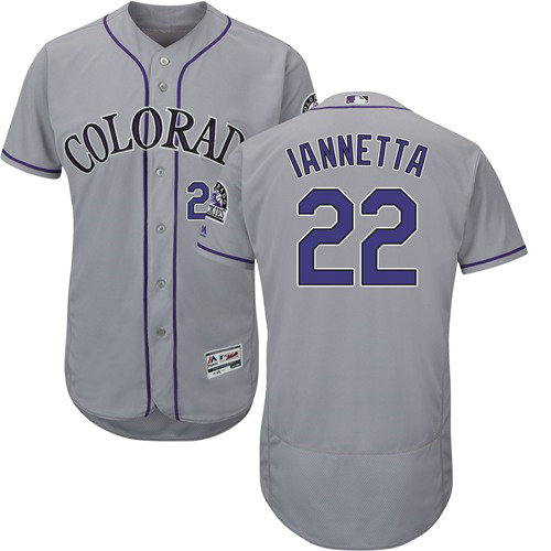 Rockies #22 Chris Iannetta Grey Flexbase Authentic Collection Stitched Baseball Jersey