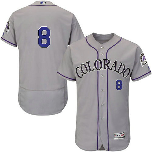 Rockies #8 Gerardo Parra Grey Flexbase Authentic Collection Stitched Baseball Jersey