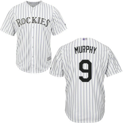 Rockies #9 Daniel Murphy White Cool Base Stitched Youth Baseball Jersey