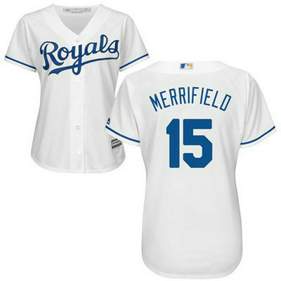 Royals #15 Whit Merrifield White Home Women's Stitched Baseball Jersey