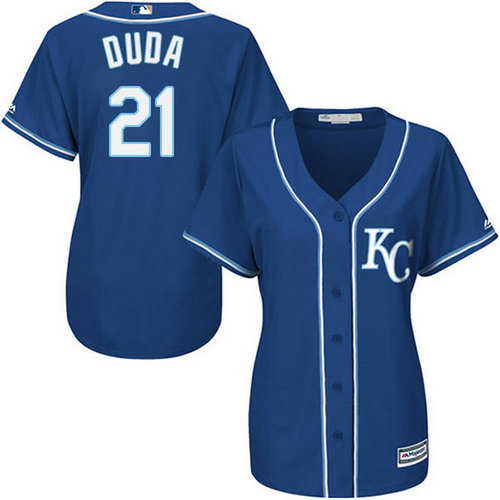 Royals #21 Lucas Duda Blue Alternate 2 Women's Stitched MLB Jersey_1