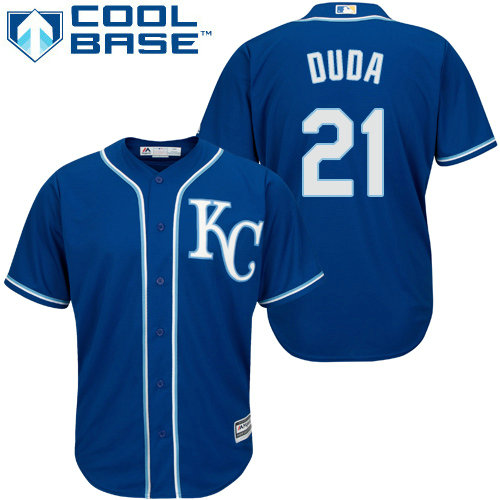 Royals #21 Lucas Duda Blue Cool Base Stitched Youth MLB Jersey