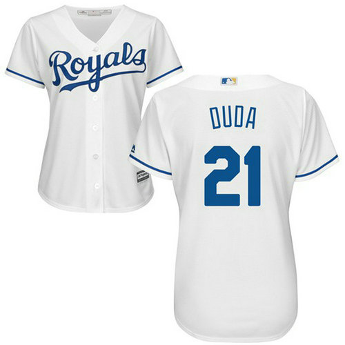 Royals #21 Lucas Duda White Home Women's Stitched MLB Jersey_1