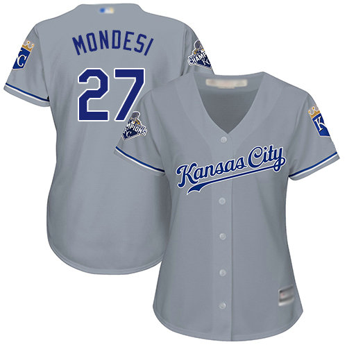 Royals #27 Raul Mondesi Grey Road Women's Stitched Baseball Jersey